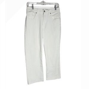 Chicos‎ Platinum Jeans Size S (Size 4) White Cropped Jeans Rhinestone Pockets
